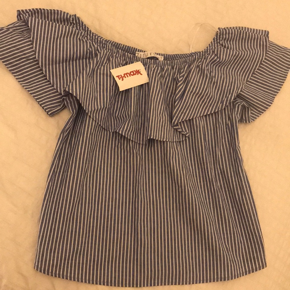 Blue and white stripe top